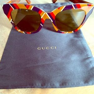 Gucci Havana Brown Square Sunglasses
